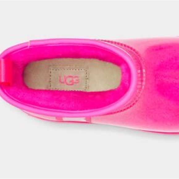 UGG CLASSIC MINI WATERPROOF CLEAR BOOT PINK BOOTS - Picture 5 of 5